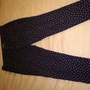 Old navy mid rise pixie black floral pants sz 6